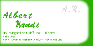 albert mandi business card